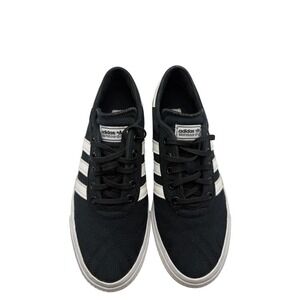 Adidas Adi-Ease Skateboarding Shoes Mens Black White Canvas Low Top Sneakers